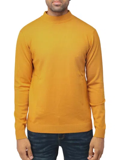 X-ray Men's Basic Casual Mockneck Sweater In Yellow