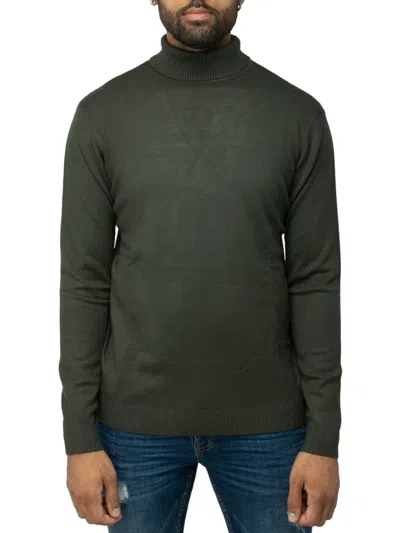 X-ray Men's Solid Turtleneck Sweater In Olive