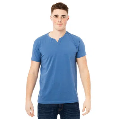 X-ray Men's Split Neck T-shirt In Blue