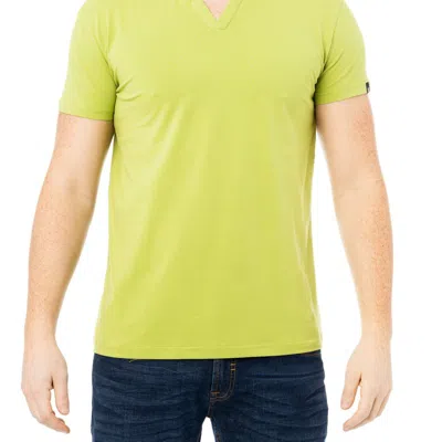 X-ray Split Neck T-shirt In Moss