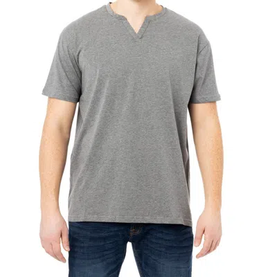 X-ray Men's Split Neck T-shirt In Grey