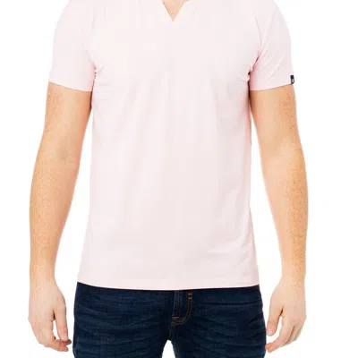 X-ray Men's Split Neck T-shirt In Pink