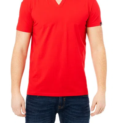 X-ray X Ray Men's Basic V-notch Neck Short Sleeve Split Neck T-shirtt In Red