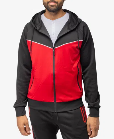 X-ray Men's Zip Up Hoodie Track Suit In Black,red
