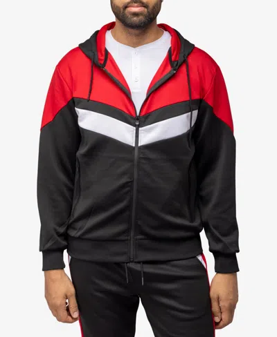 X-ray Men's Track Hoodie In Black,red,white