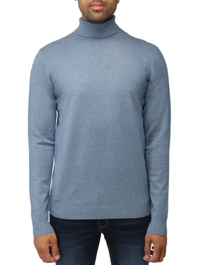 X-ray Men's Turtleneck Heathered Sweater In Blue