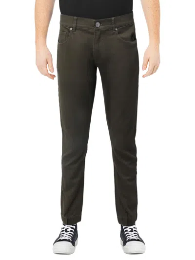 X-ray Men's Elastic Waist Cuff Twill Pants In Olive