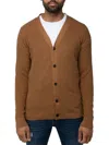 X-ray Classic V-neck Cardigan Button Down Sweater In Brown