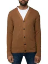X-ray Classic V-neck Cardigan Button Down Sweater In British Khaki