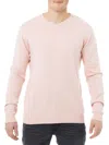 X-ray Men's Basice Mock Neck Midweight Pullover Sweater In Light Pink