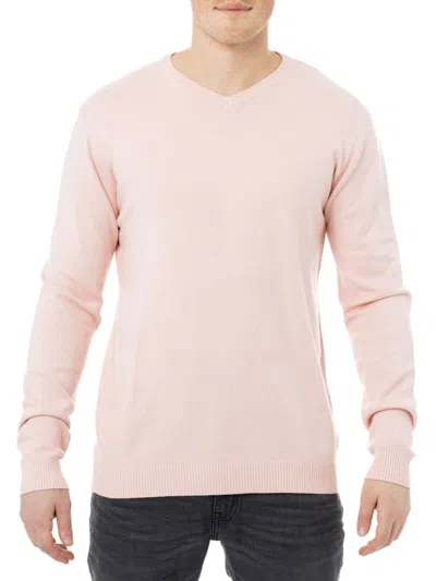 X-ray Men's V Neck Sweater In Light Pink