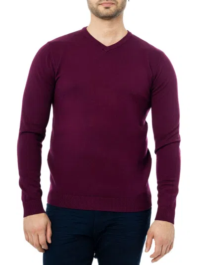X-ray Men's V Neck Sweater In Purple