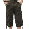 X-ray Mens Belted Long Cargo Shorts With Draw Cord In Green