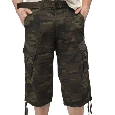 X-ray Mens Belted Long Cargo Shorts With Draw Cord In Black