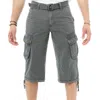 X-RAY MENS BELTED LONG CARGO SHORTS WITH DRAW CORD