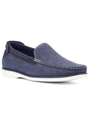 X-ray Mens Perforated Slip On Loafers In Blue