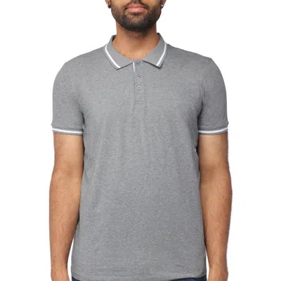 X-ray Men's Basic Short Sleeve Rib Polo Shirt In Heather Charcoal,white