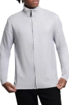 X-ray Xray Mock Neck Full Zip Sweater In Light Heather Grey