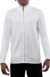 X-ray Xray Mock Neck Full Zip Sweater In Off White