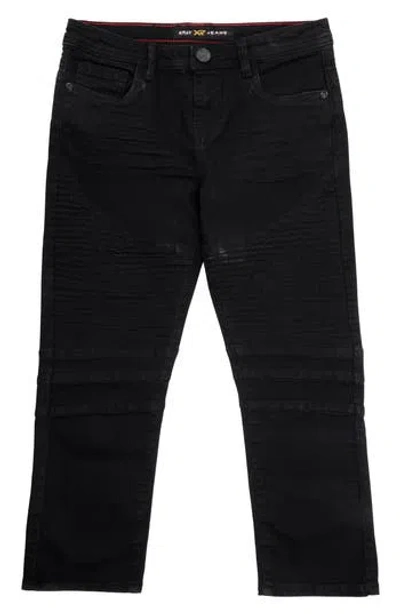 X-ray Kids' Xray Moto Distressed Fashion Jeans In Black