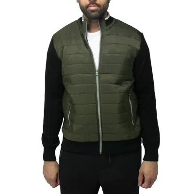 X-ray Padded Hybrid Sweater Jacket In Green