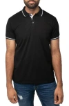 X-ray Xray Pipe Trim Knit Polo In Black/white