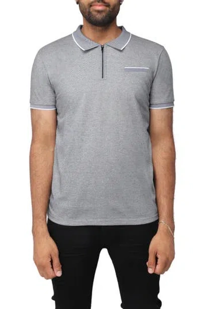 X-ray Xray Pipe Trim Knit Polo In Grey/black