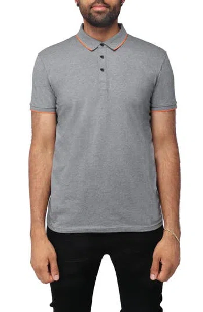 X-ray Xray Pipe Trim Knit Polo In Heather Charcoal/ver
