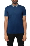 X-ray Xray Pipe Trim Knit Polo In Midnight Blue/dusk B
