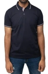 X-ray Xray Pipe Trim Knit Polo In Navy/baby Pink