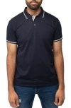 X-ray Xray Pipe Trim Knit Polo In Navy/white