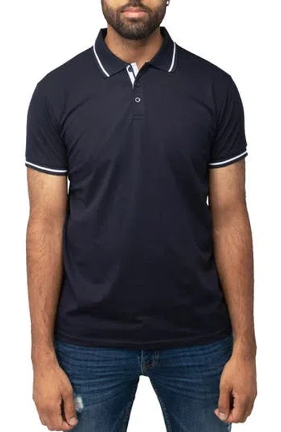X-ray Xray Pipe Trim Knit Polo In Navy/white