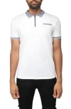 X-ray Xray Pipe Trim Knit Polo In White/black