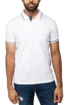 X-ray Xray Pipe Trim Knit Polo In White/black