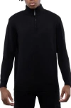 X-ray Xray Quarter Zip Mock Neck Sweater In Black