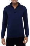 X-ray Xray Quarter Zip Mock Neck Sweater In Navy