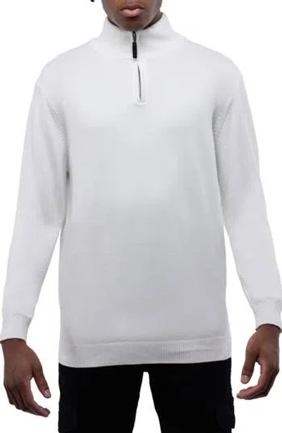X-ray Xray Quarter Zip Mock Neck Sweater In Off White