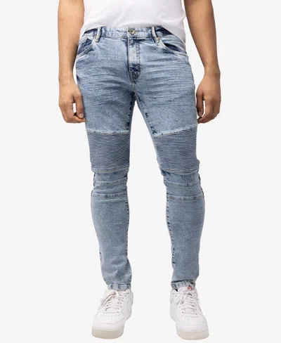 X-ray Raw X Men's Skinny Fit Moto Jeans In Light Blue