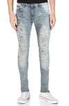 X-RAY XRAY RAW X MOTO RIP & REPAIR STRETCH SKINNY JEANS