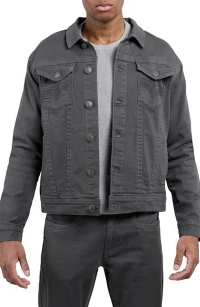 X-ray Xray Saddle Stitch Denim Jacket In Gray