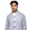 X-ray Shawl Collar Button Down Cardigan Sweater In Grey