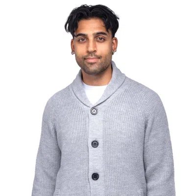 X-ray Shawl Collar Button Down Cardigan Sweater In Gray