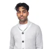 X-ray Shawl Collar Button Down Cardigan Sweater In White