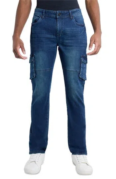 X-ray Xray Slim Fit Cargo Jeans In Blue