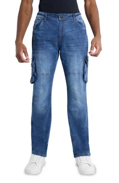 X-ray Xray Slim Fit Cargo Pocket Denim Jeans In Medium Wash