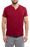 X-ray Xray Split Neck T-shirt In Burgundy