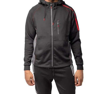 X-ray Sport Men's Light Weight Active Hooded Sport Sweater For Gym Workout And Running In Red