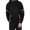 X-ray Xray Sport Stripe Pullover Hoodie & Joggers In Black,neon Green