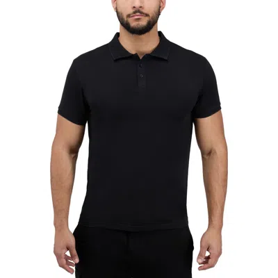 X-ray Xray Stretch Cotton Rib Polo In Black