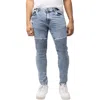 X-ray Xray Stretch Moto Skinny Jeans In Light Blue Wash